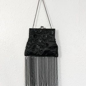 Vintage black beaded purse